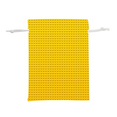 Yellow Lego Texture, Macro, Yellow Dots Background Lightweight Drawstring Pouch (M) from ArtsNow.com Front