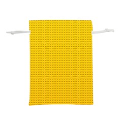 Yellow Lego Texture, Macro, Yellow Dots Background Lightweight Drawstring Pouch (L) from ArtsNow.com Front