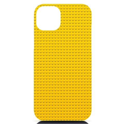 Yellow Lego Texture, Macro, Yellow Dots Background iPhone 14 Plus Black UV Print Case from ArtsNow.com Front