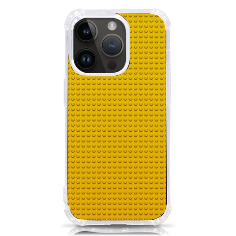 Yellow Lego Texture, Macro, Yellow Dots Background iPhone 14 Pro TPU UV Print Case from ArtsNow.com Front