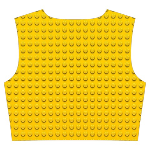 Yellow Lego Texture, Macro, Yellow Dots Background Trumpet Sleeve Cropped Top from ArtsNow.com Back