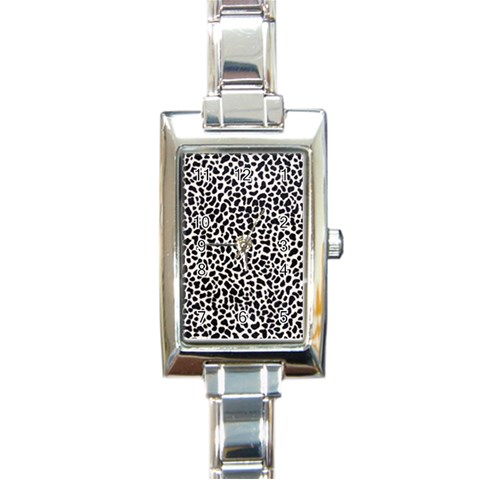 Zebra Skin, Vector Textures, White Black Background Rectangle Italian Charm Watch from ArtsNow.com Front