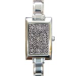 Zebra Skin, Vector Textures, White Black Background Rectangle Italian Charm Watch