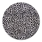 Zebra Skin, Vector Textures, White Black Background Round Mousepad