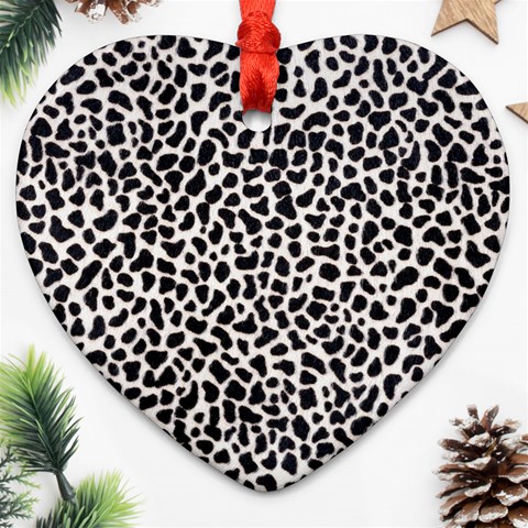 Zebra Skin, Vector Textures, White Black Background Ornament (Heart) from ArtsNow.com Front