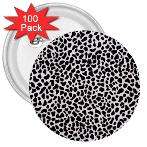 Zebra Skin, Vector Textures, White Black Background 3  Buttons (100 pack)  from ArtsNow.com Front