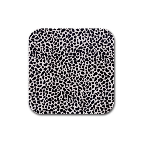 Zebra Skin, Vector Textures, White Black Background Rubber Square Coaster (4 pack) from ArtsNow.com Front