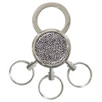 Zebra Skin, Vector Textures, White Black Background 3-Ring Key Chain