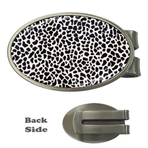 Zebra Skin, Vector Textures, White Black Background Money Clips (Oval)  from ArtsNow.com Front