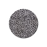 Zebra Skin, Vector Textures, White Black Background Rubber Coaster (Round)