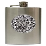 Zebra Skin, Vector Textures, White Black Background Hip Flask (6 oz)