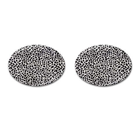 Zebra Skin, Vector Textures, White Black Background Cufflinks (Oval) from ArtsNow.com Front(Pair)