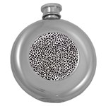 Zebra Skin, Vector Textures, White Black Background Round Hip Flask (5 oz)