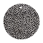 Zebra Skin, Vector Textures, White Black Background Round Ornament (Two Sides)