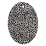 Zebra Skin, Vector Textures, White Black Background Oval Ornament (Two Sides)