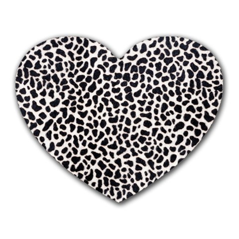 Zebra Skin, Vector Textures, White Black Background Heart Mousepad from ArtsNow.com Front