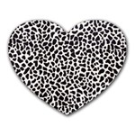 Zebra Skin, Vector Textures, White Black Background Heart Mousepad