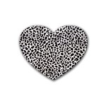 Zebra Skin, Vector Textures, White Black Background Rubber Coaster (Heart)