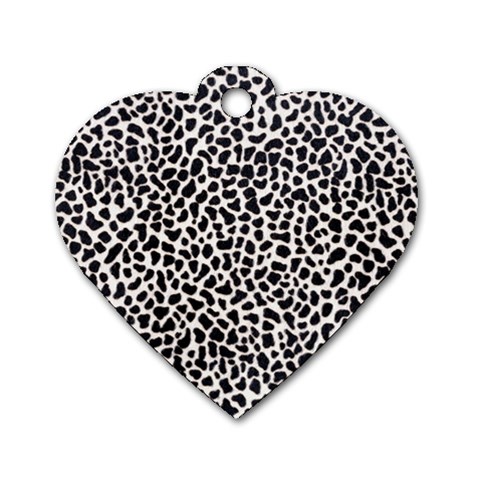 Zebra Skin, Vector Textures, White Black Background Dog Tag Heart (One Side) from ArtsNow.com Front