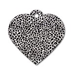 Zebra Skin, Vector Textures, White Black Background Dog Tag Heart (One Side)