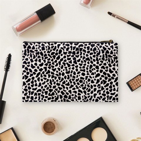 Zebra Skin, Vector Textures, White Black Background Cosmetic Bag (Medium) from ArtsNow.com Back