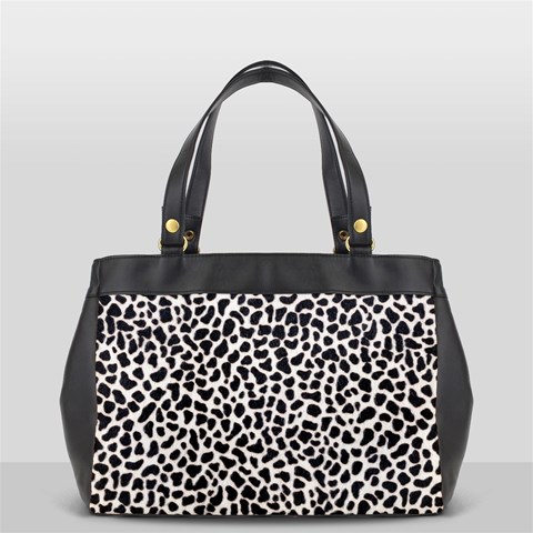 Zebra Skin, Vector Textures, White Black Background Oversize Office Handbag (2 Sides) from ArtsNow.com Back