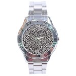 Zebra Skin, Vector Textures, White Black Background Stainless Steel Analogue Watch