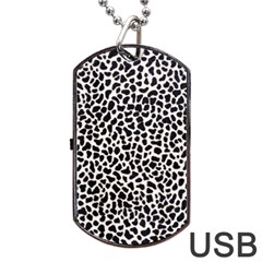 Zebra Skin, Vector Textures, White Black Background Dog Tag USB Flash (Two Sides) from ArtsNow.com Front