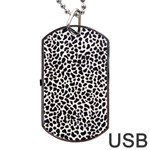 Zebra Skin, Vector Textures, White Black Background Dog Tag USB Flash (Two Sides)