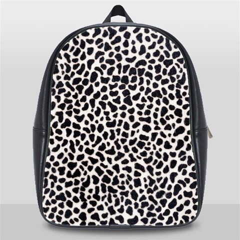 Zebra Skin, Vector Textures, White Black Background School Bag (XL) from ArtsNow.com Front