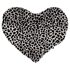 Zebra Skin, Vector Textures, White Black Background Large 19  Premium Heart Shape Cushions from ArtsNow.com Front