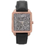 Zebra Skin, Vector Textures, White Black Background Rose Gold Leather Watch 