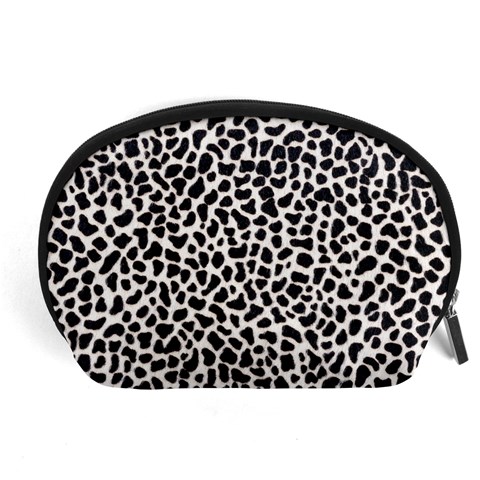 Zebra Skin, Vector Textures, White Black Background Accessory Pouch (Large) from ArtsNow.com Front