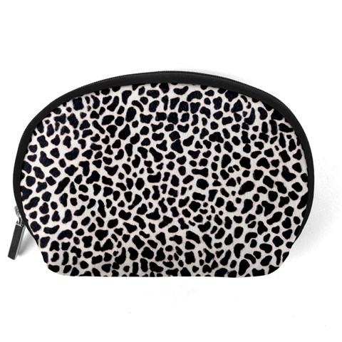 Zebra Skin, Vector Textures, White Black Background Accessory Pouch (Large) from ArtsNow.com Back