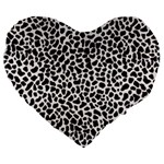 Zebra Skin, Vector Textures, White Black Background Large 19  Premium Flano Heart Shape Cushions