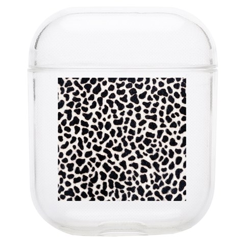 Zebra Skin, Vector Textures, White Black Background Soft TPU AirPods 1/2 Case from ArtsNow.com Front