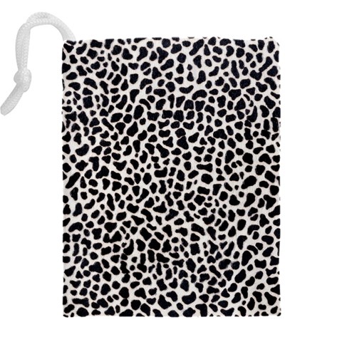 Zebra Skin, Vector Textures, White Black Background Drawstring Pouch (4XL) from ArtsNow.com Back