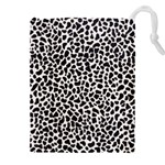 Zebra Skin, Vector Textures, White Black Background Drawstring Pouch (5XL)