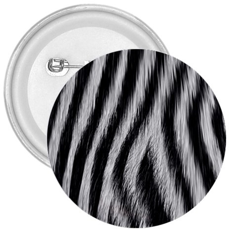 Zebra Texture, Zebra Wool, White Black Background 3  Buttons from ArtsNow.com Front