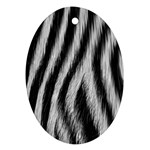 Zebra Texture, Zebra Wool, White Black Background Ornament (Oval)