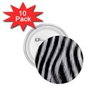 Zebra Texture, Zebra Wool, White Black Background 1.75  Buttons (10 pack)