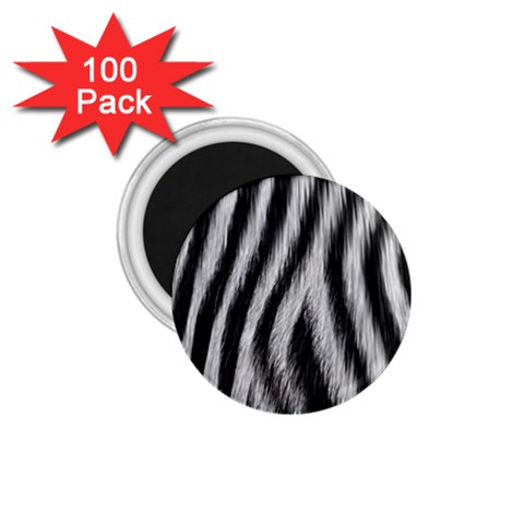 Zebra Texture, Zebra Wool, White Black Background 1.75  Magnets (100 pack)  from ArtsNow.com Front