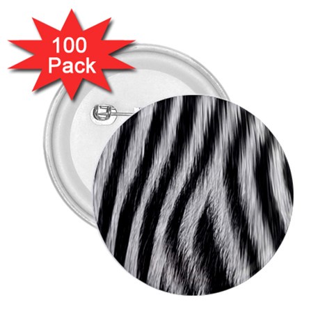 Zebra Texture, Zebra Wool, White Black Background 2.25  Buttons (100 pack)  from ArtsNow.com Front