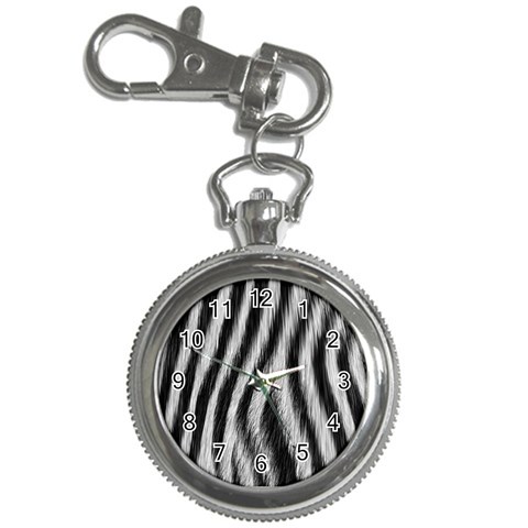 Zebra Texture, Zebra Wool, White Black Background Key Chain Watches from ArtsNow.com Front