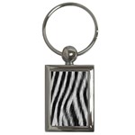 Zebra Texture, Zebra Wool, White Black Background Key Chain (Rectangle)