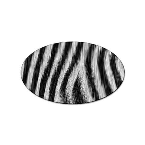 Zebra Texture, Zebra Wool, White Black Background Sticker (Oval) from ArtsNow.com Front