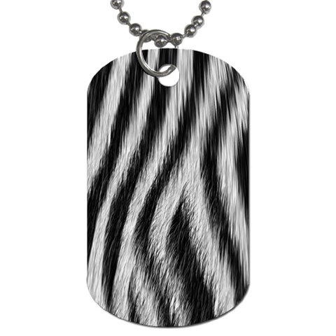 Zebra Texture, Zebra Wool, White Black Background Dog Tag (One Side) from ArtsNow.com Front