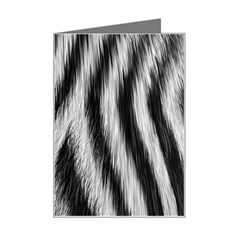 Zebra Texture, Zebra Wool, White Black Background Mini Greeting Card from ArtsNow.com Left