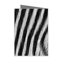 Zebra Texture, Zebra Wool, White Black Background Mini Greeting Card from ArtsNow.com Right