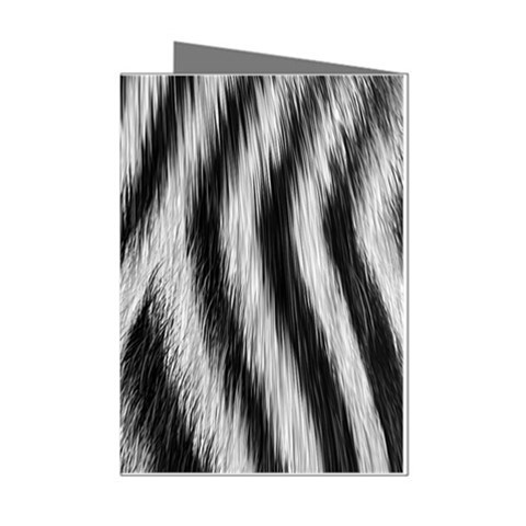 Zebra Texture, Zebra Wool, White Black Background Mini Greeting Cards (Pkg of 8) from ArtsNow.com Left